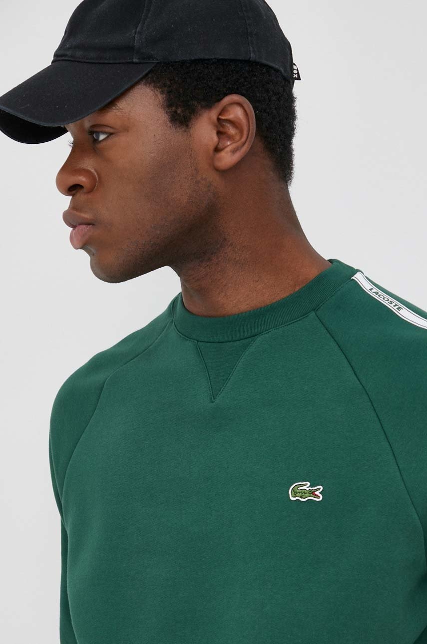 

Суичър Lacoste мъжки в зелено с изчистен дизайн, Зелен