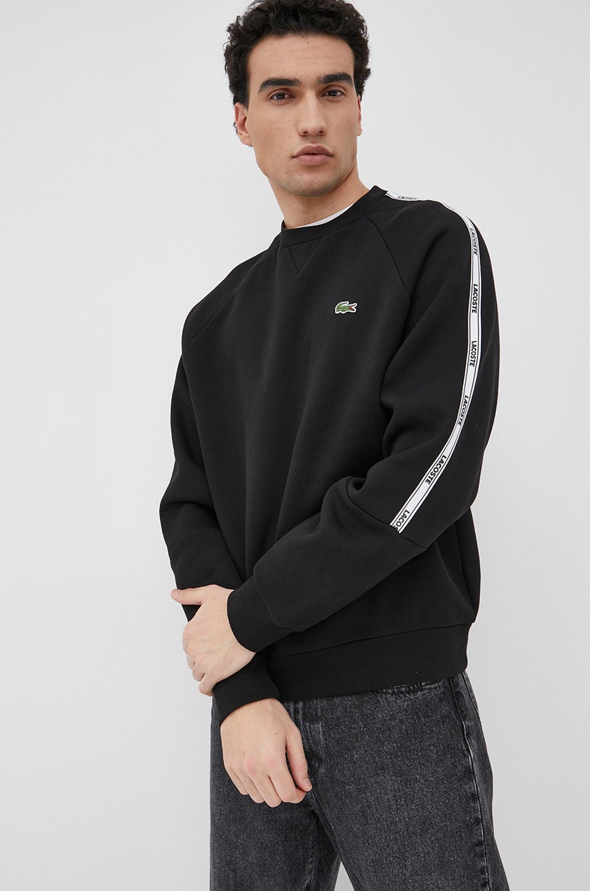 

Суичър Lacoste мъжки в черно с изчистен дизайн, Черен