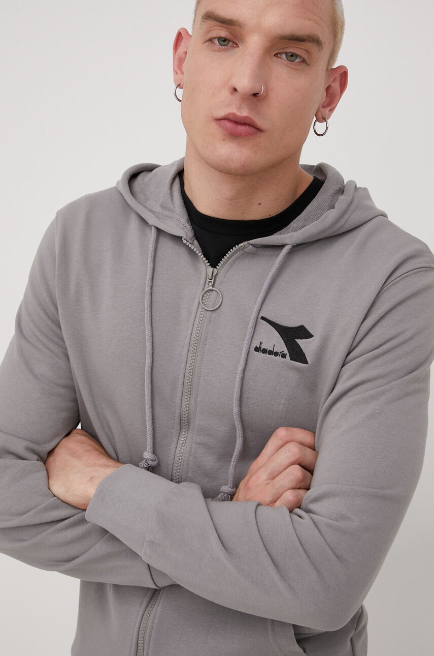 Diadora bluza barbati, culoarea gri, cu imprimeu