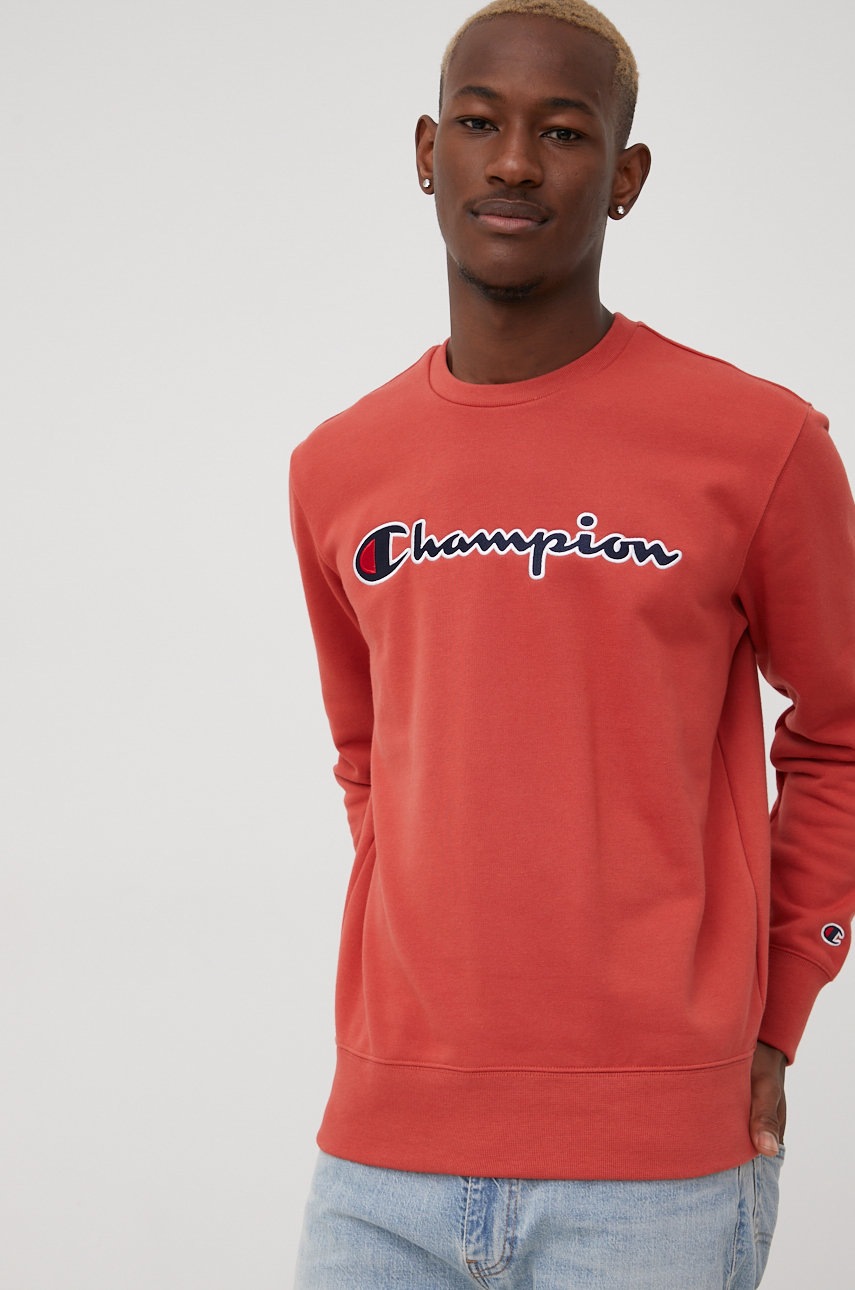 

Кофта Champion 217061 мужская цвет красный с аппликацией