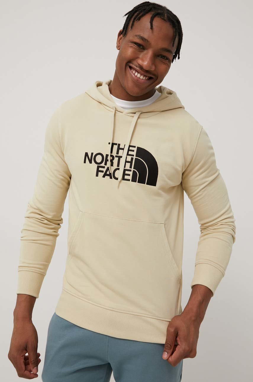 

Бавовняна кофта The North Face чоловіча колір бежевий з аплікацією