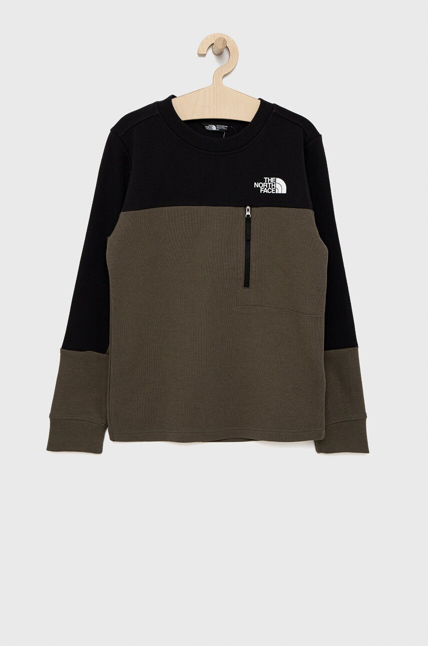 The north face bluza copii culoarea verde, cu imprimeu