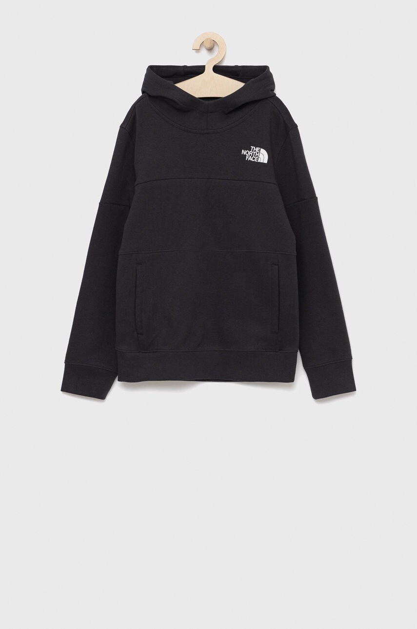 The North Face bluza copii culoarea negru, neted