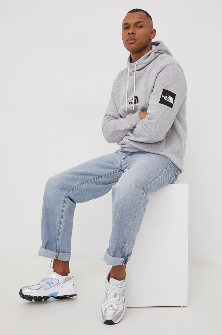 

Кофта The North Face Black Box чоловіча колір сірий меланж