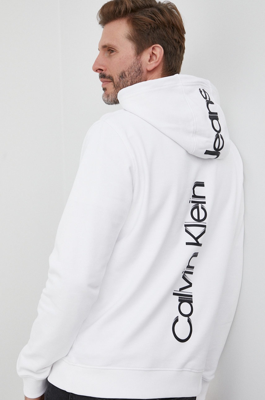 

Суичър Calvin Klein Jeans мъжка в бяло с принт, Бял