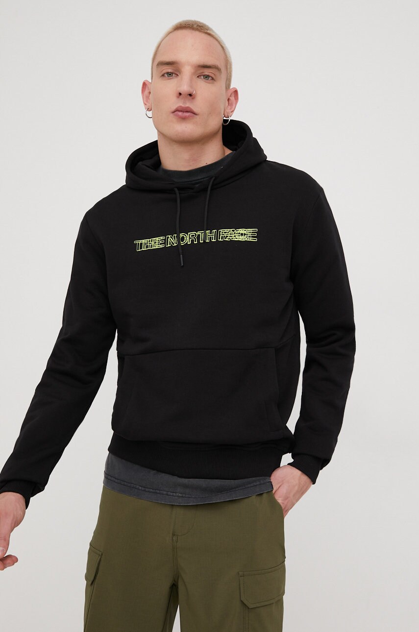 

Бавовняна кофта The North Face чоловіча колір чорний з принтом