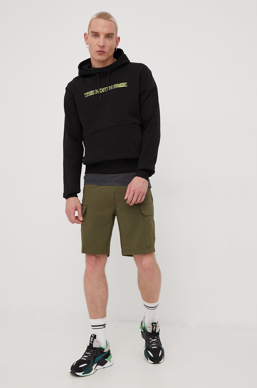 

Бавовняна кофта The North Face чоловіча колір чорний з принтом