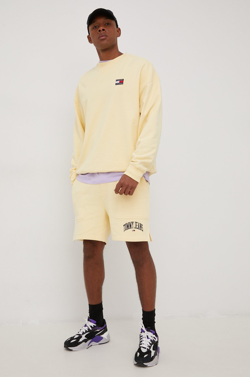 

Кофта Tommy Jeans мужская цвет жёлтый с аппликацией