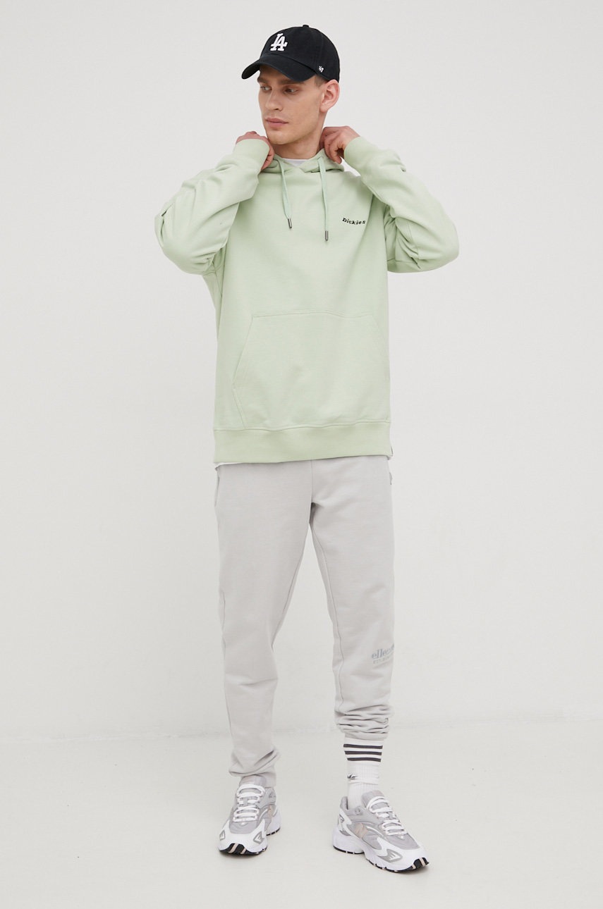 

Хлопковая кофта Dickies мужская цвет зелёный однотонная