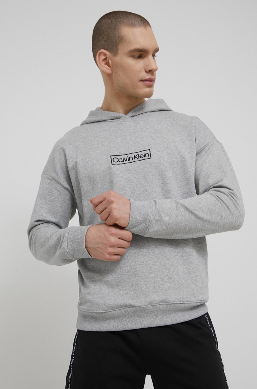 

Суичър Calvin Klein Underwear мъжка в сиво с апликация, Сив