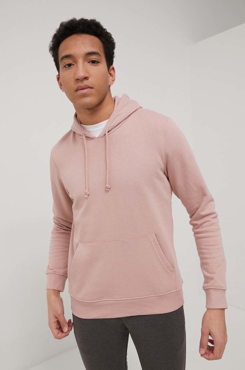 Brave soul bluza barbati, culoarea roz, neted