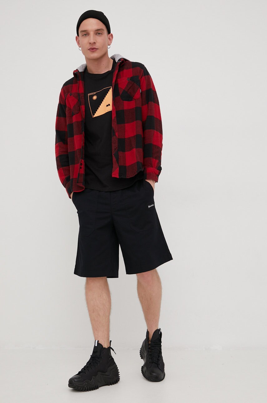 

Хлопковая рубашка Primitive Cut N Sew мужская цвет красный