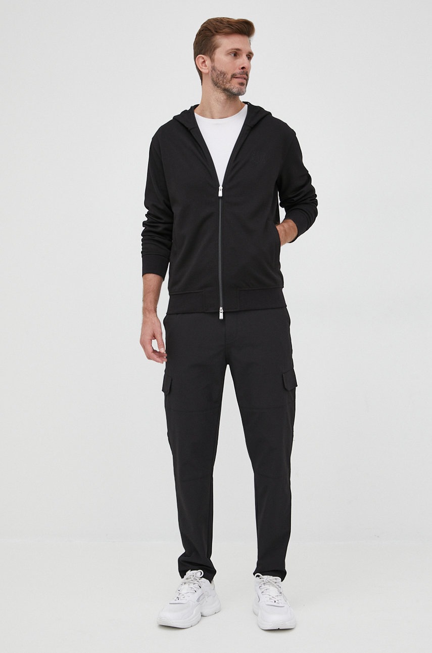 

Кофта Armani Exchange чоловіча колір чорний однотонна