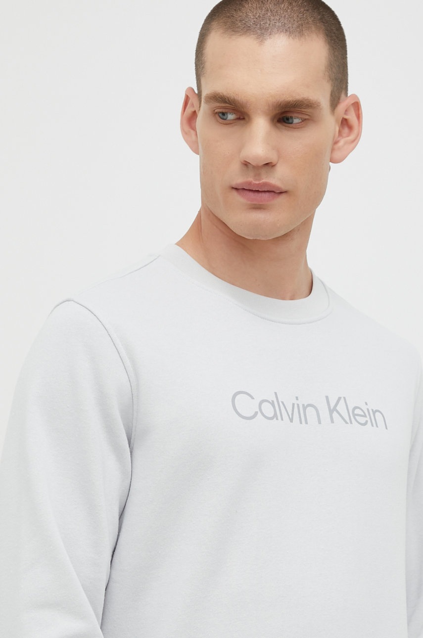 

Спортен суичър Calvin Klein Performance мъжка в сиво с принт, Сив