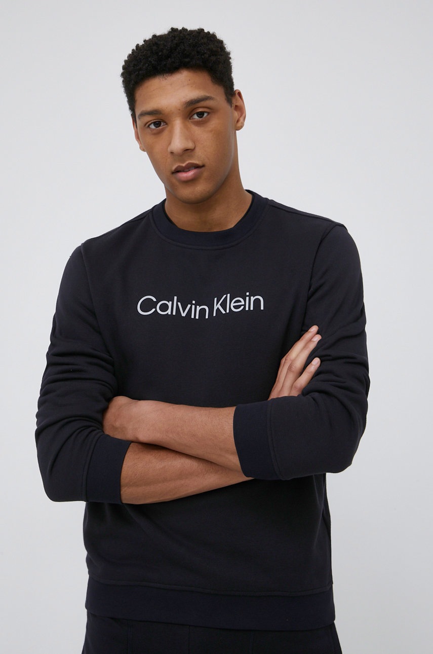 

Спортен суичър Calvin Klein Performance мъжка в черно с принт, Черен
