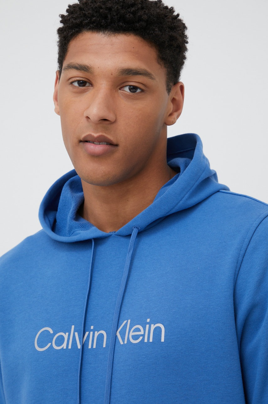 

Спортен суичър Calvin Klein Performance с принт, Син