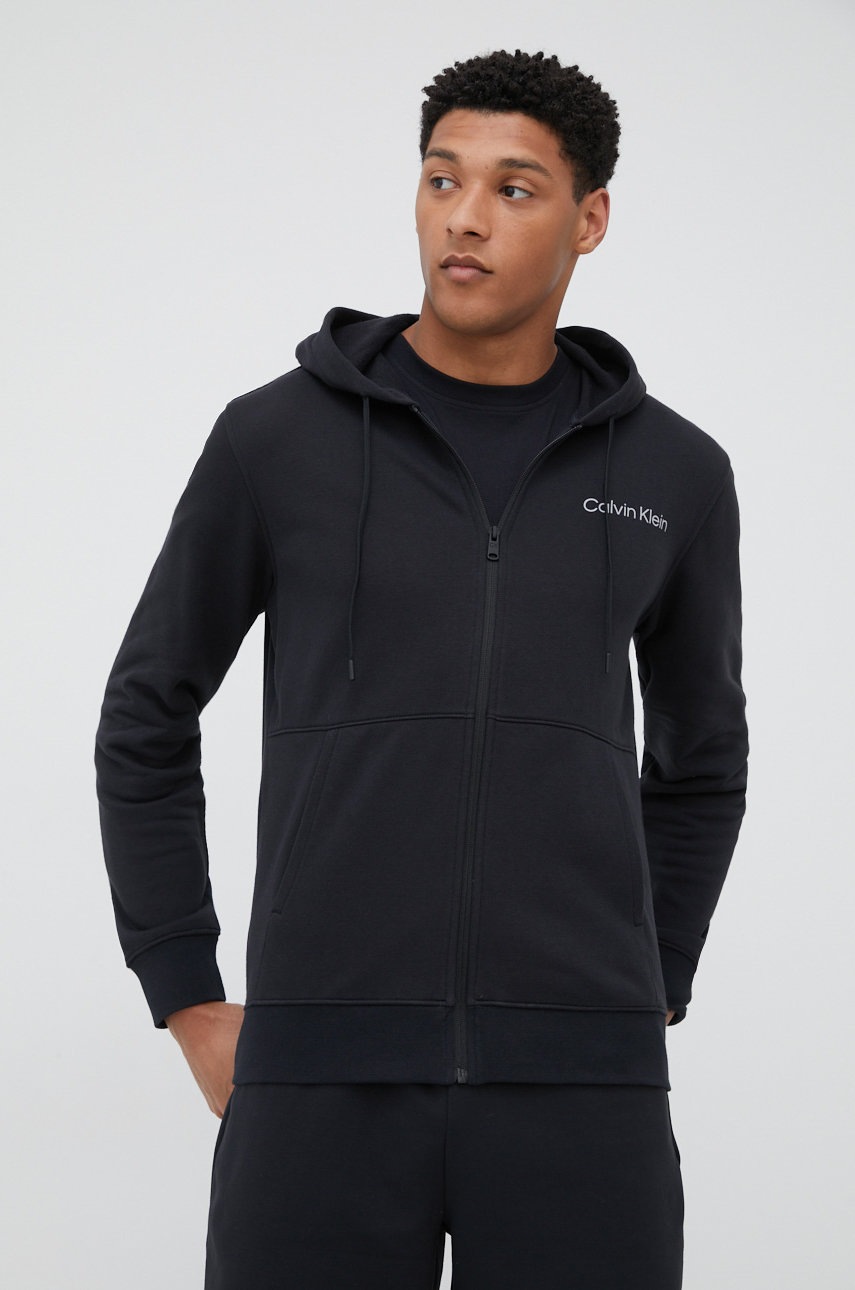 

Суичър Calvin Klein Performance в черно с изчистен дизайн, Черен