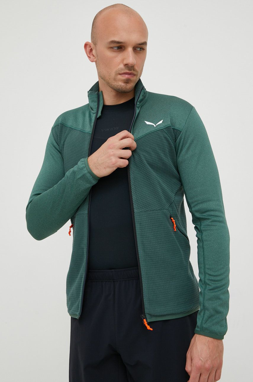Salewa bluza sportowa Puez Hybrid męska kolor zielony wzorzysta