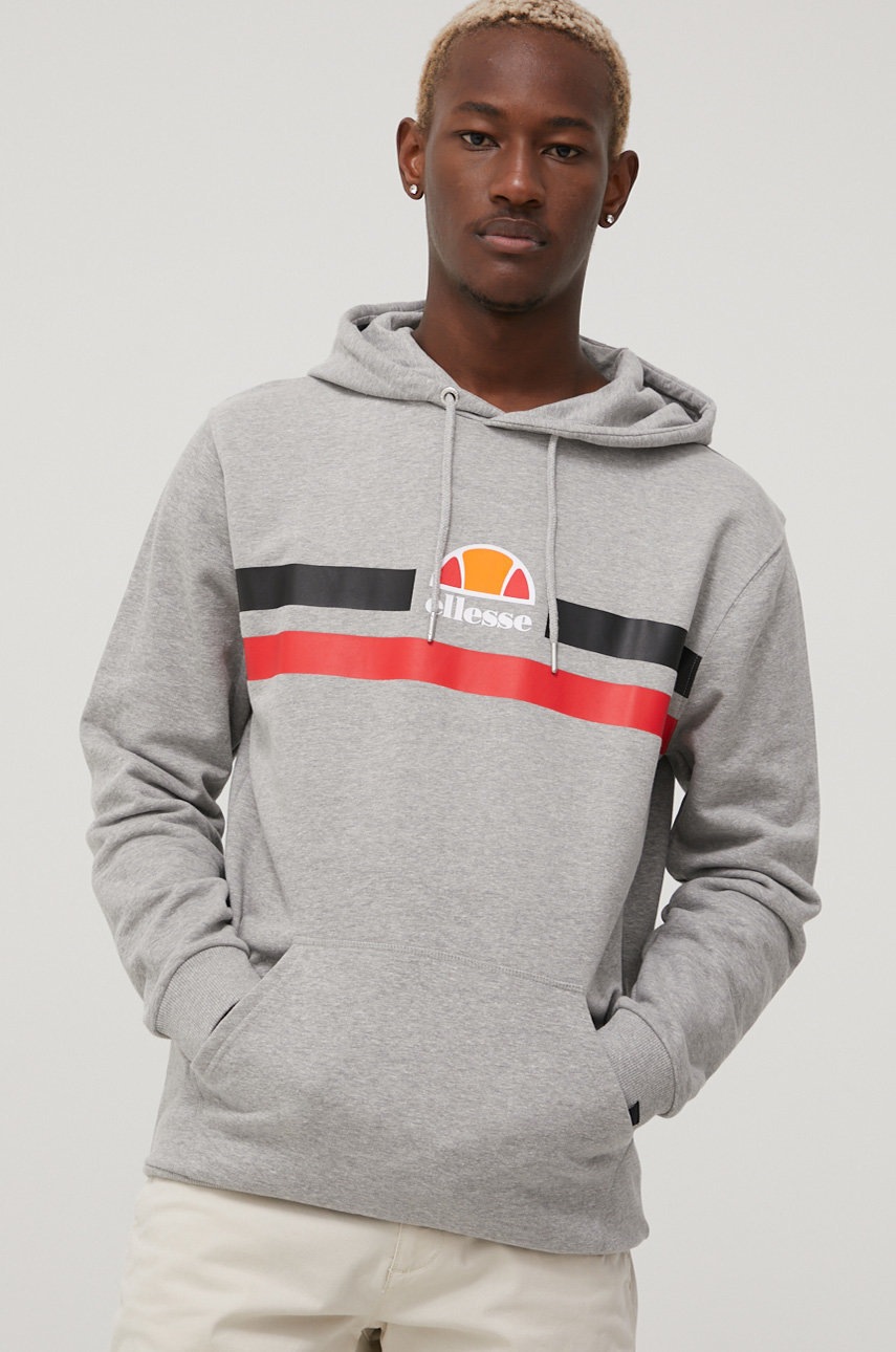 

Кофта Ellesse чоловіча колір сірий з принтом