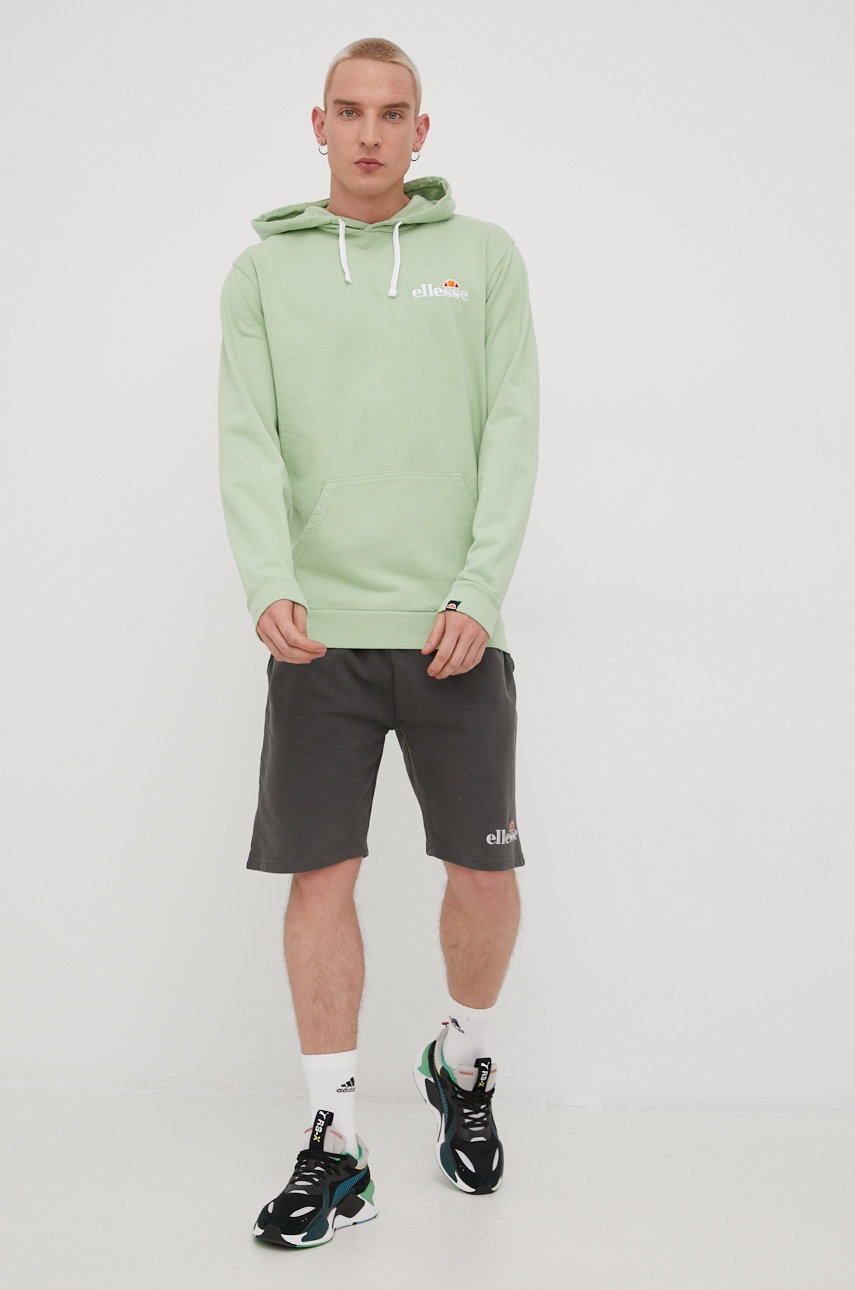 

Бавовняна кофта Ellesse чоловіча колір зелений з аплікацією
