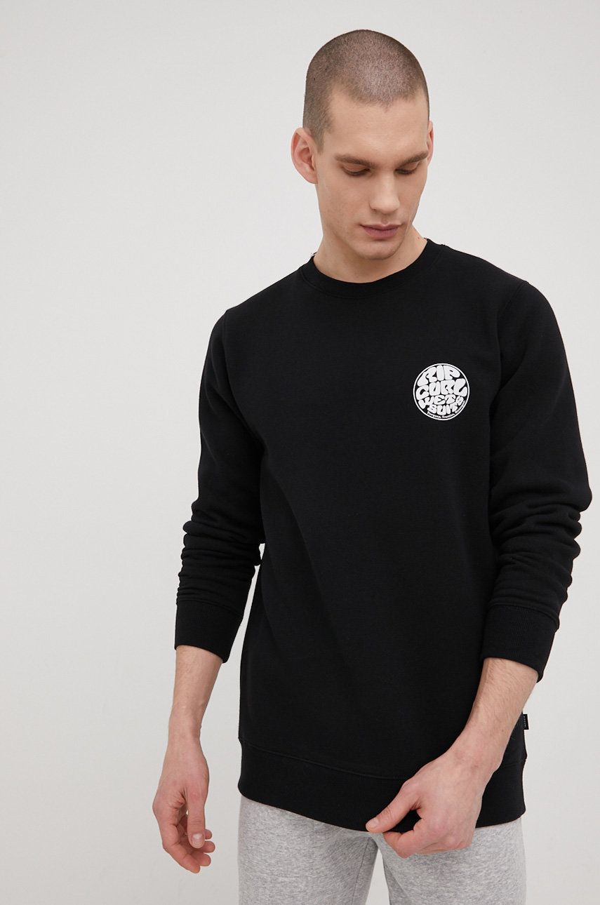 Rip Curl bluza barbati, culoarea negru, cu imprimeu 2022 ❤️ Pret Super answear imagine noua 2022