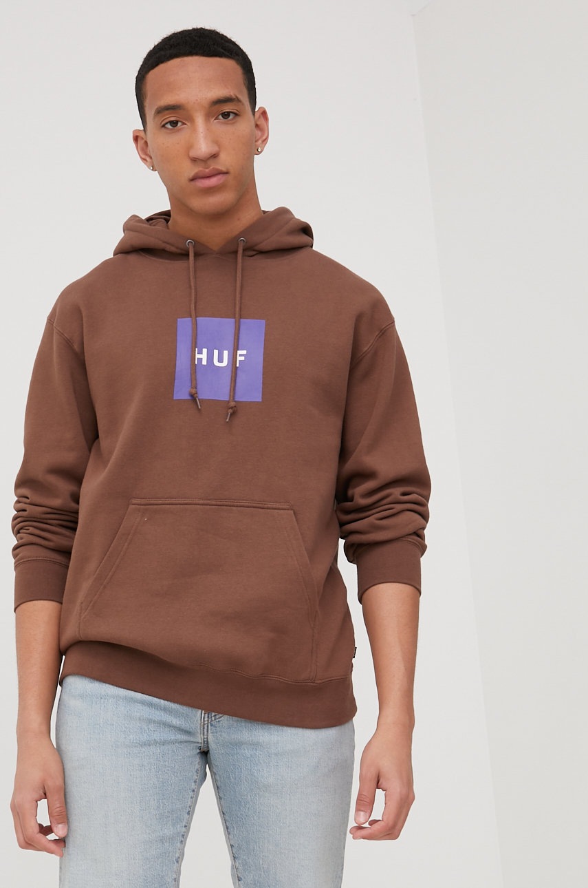 

Суичър HUF в кафяво с принт, Кафяв