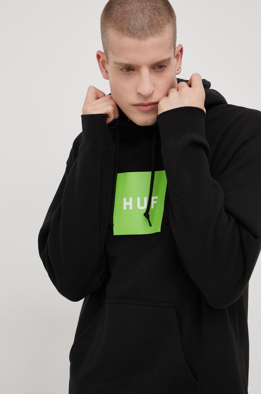 

Кофта HUF мужская цвет чёрный с принтом