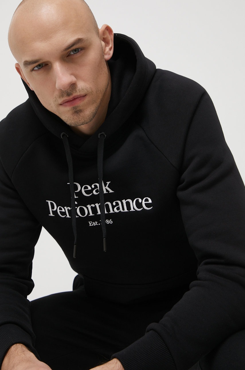 

Суичър Peak Performance мъжка в черно с апликация, Черен