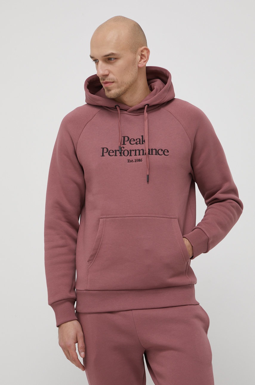 

Кофта Peak Performance мужская цвет розовый с аппликацией