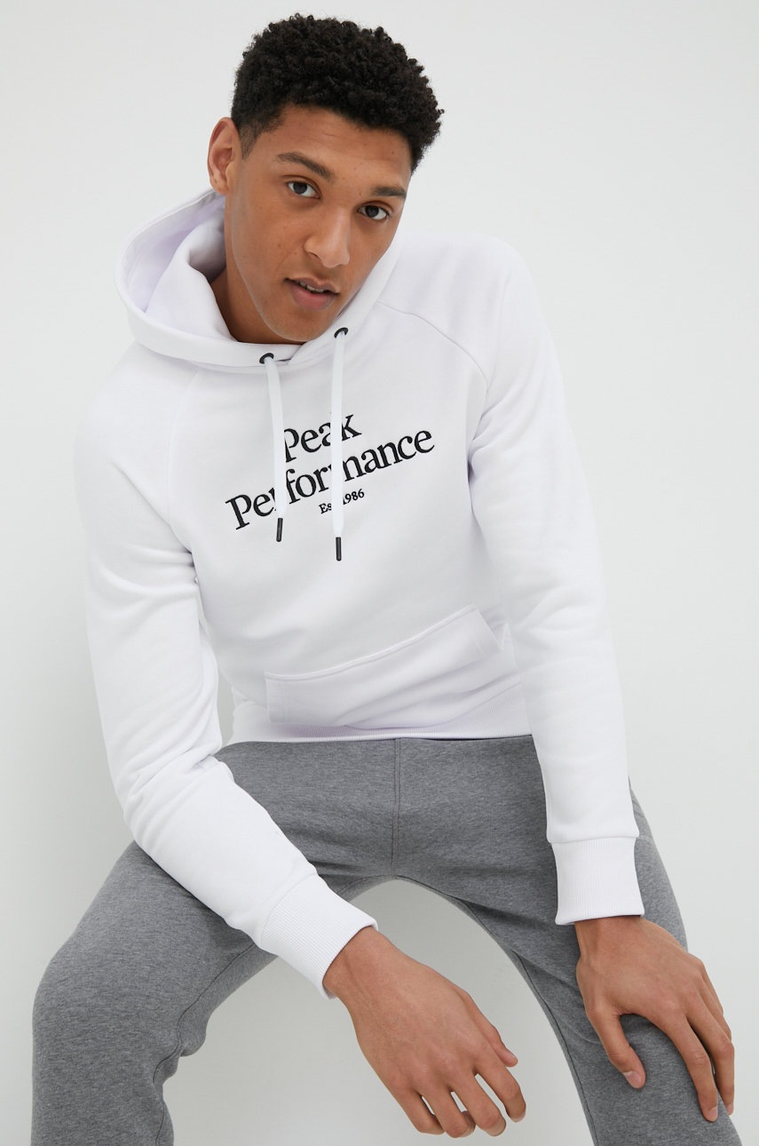 

Суичър Peak Performance в бяло с апликация, Бял