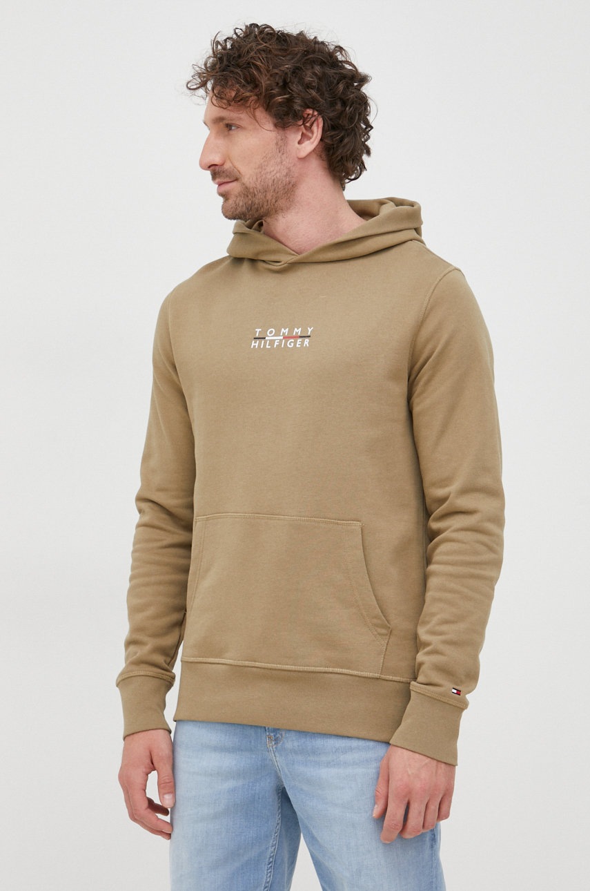 

Хлопковая кофта Tommy Hilfiger мужская цвет зелёный с принтом
