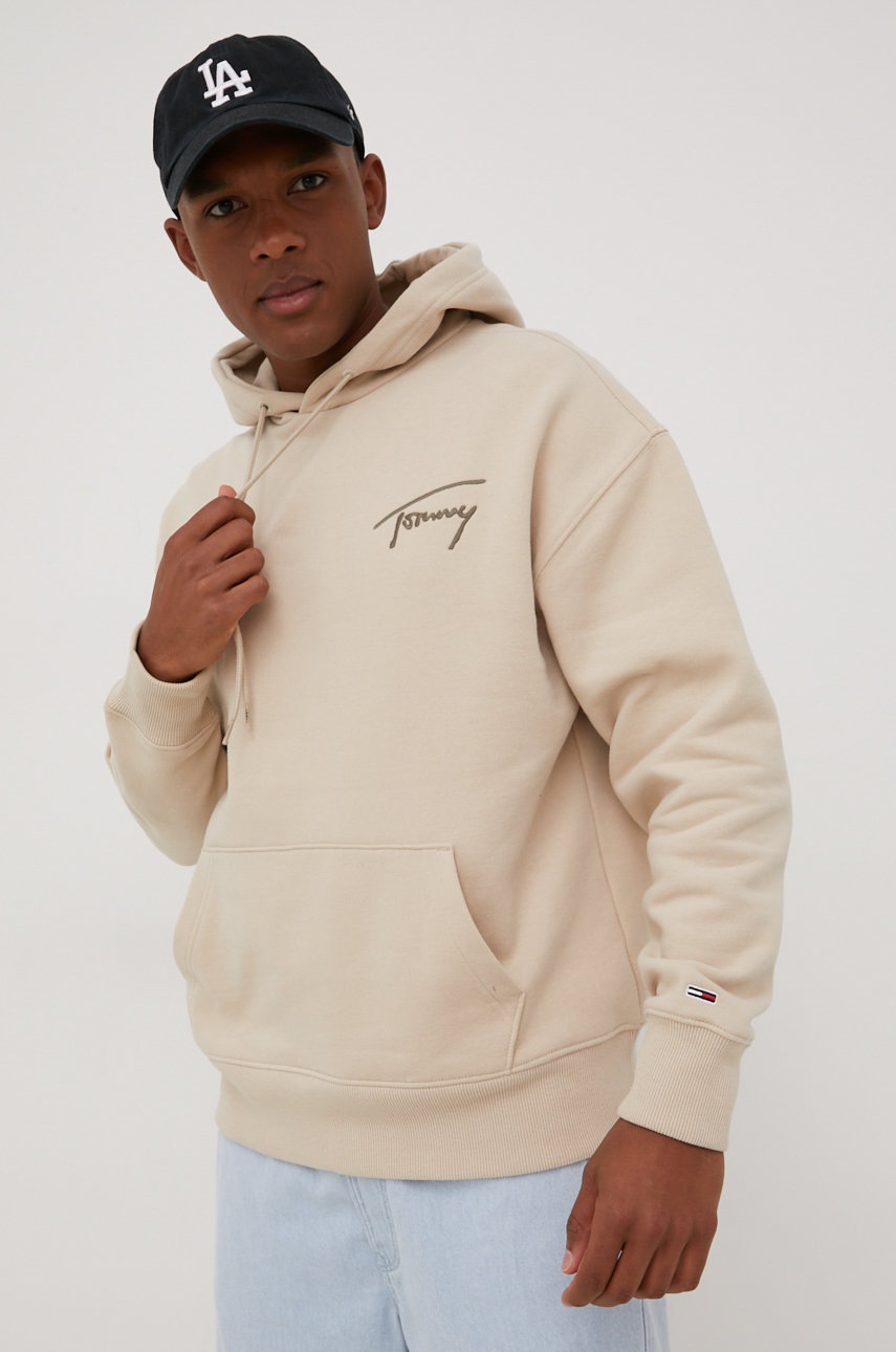

Суичър Tommy Jeans в бежово с апликация, Бежов