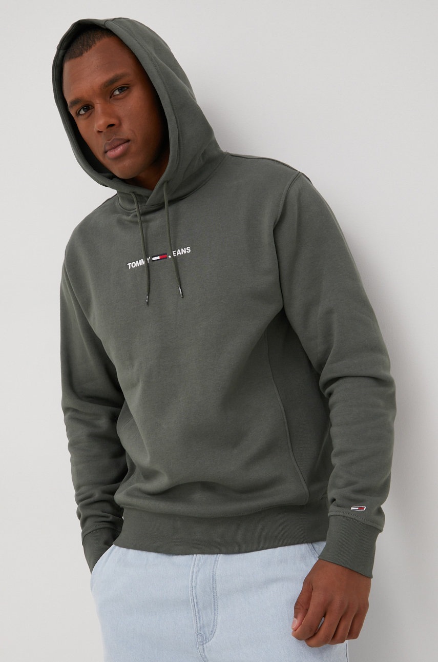 

Суичър Tommy Jeans в зелено с апликация, Зелен