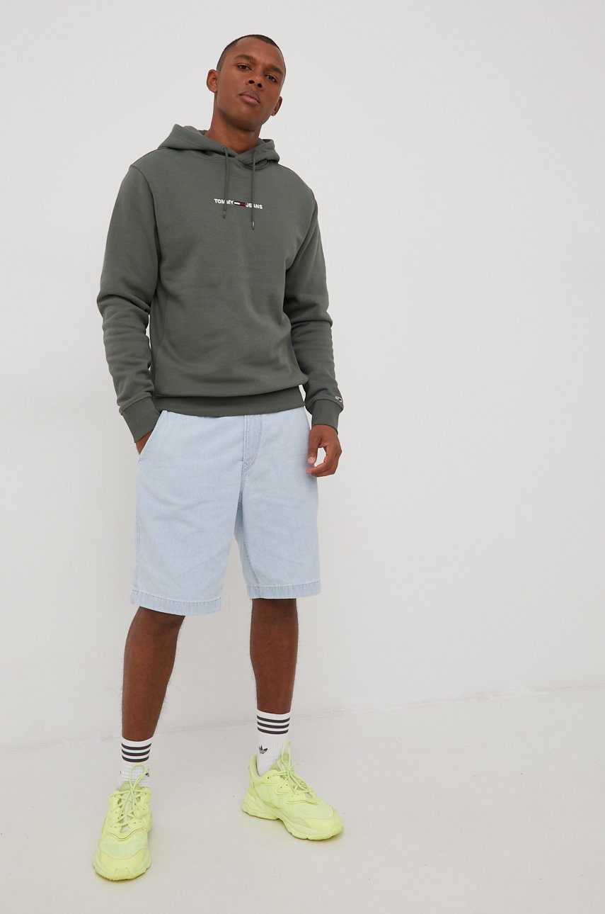 

Кофта Tommy Jeans мужская цвет зелёный с аппликацией