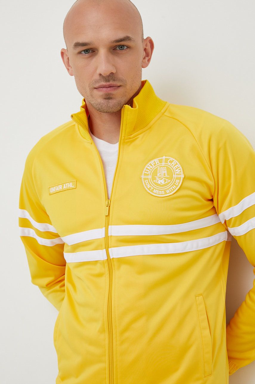 Mikina Unfair Athletics pánská, žlutá barva, s aplikací - žlutá -  100% Polyester