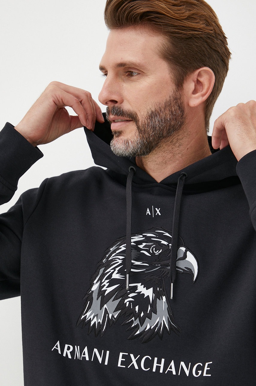 

Суичър Armani Exchange в черно с апликация, Черен