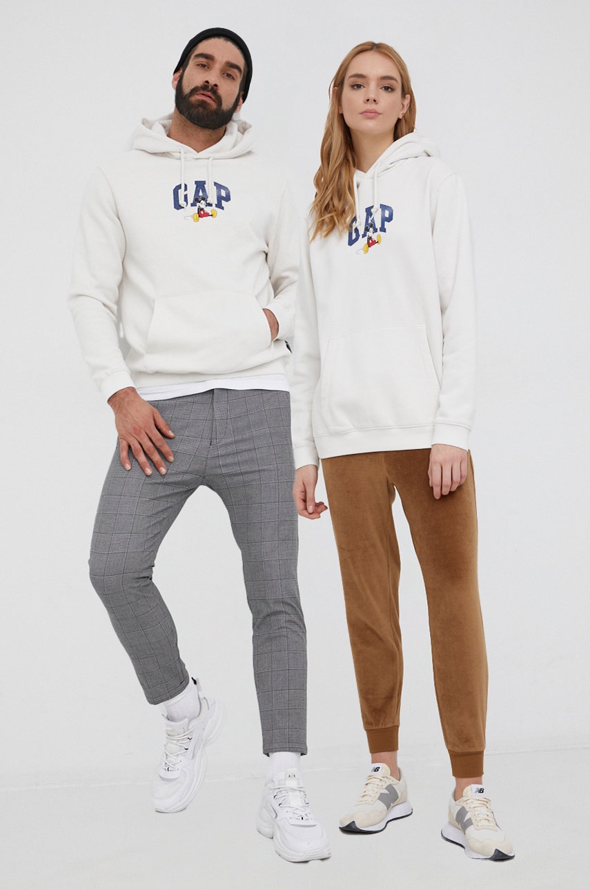 

Суичър GAP x Disney в бяло с принт, Бял
