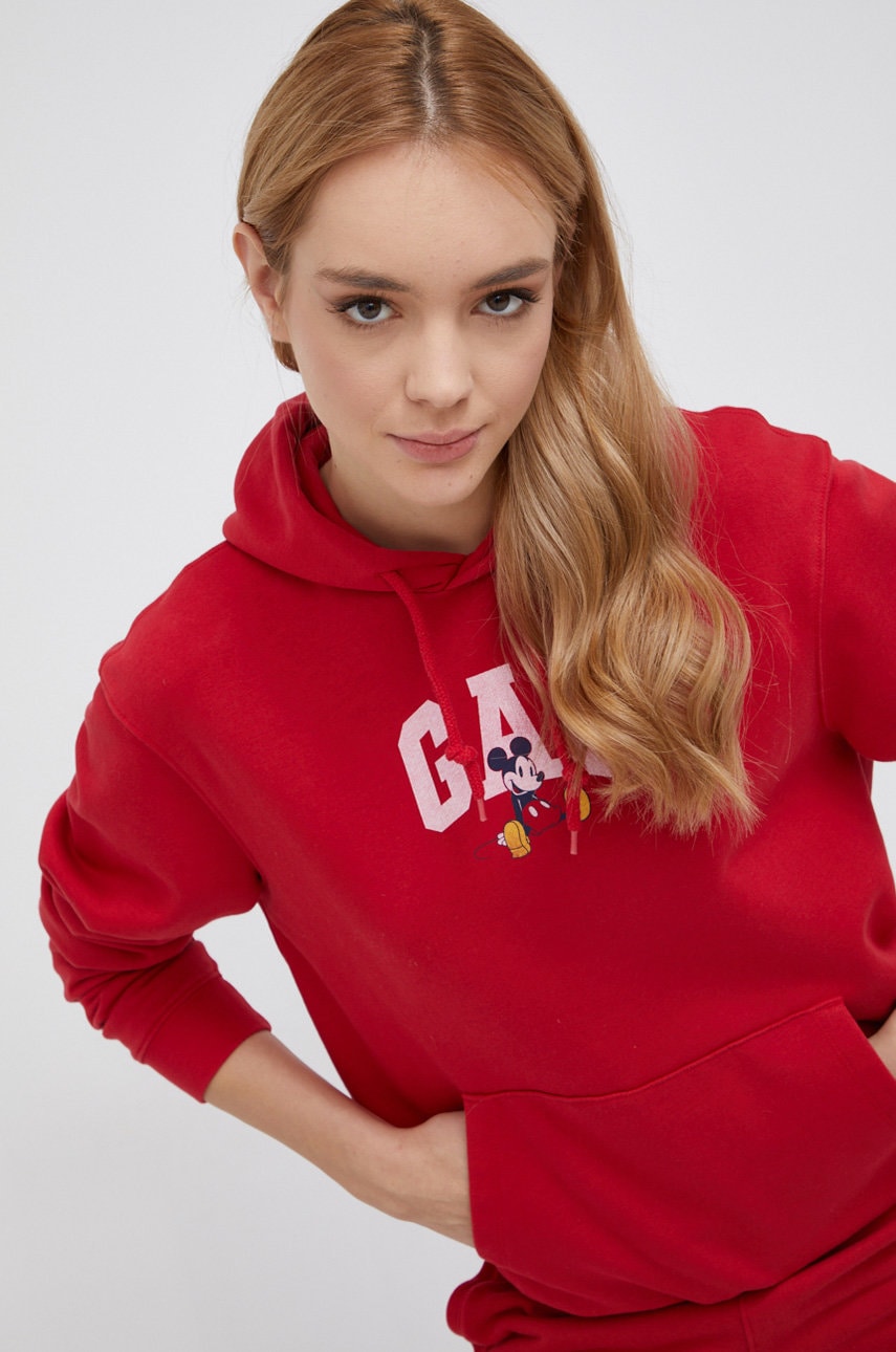 

Суичър GAP x Disney в червено с принт, Червен