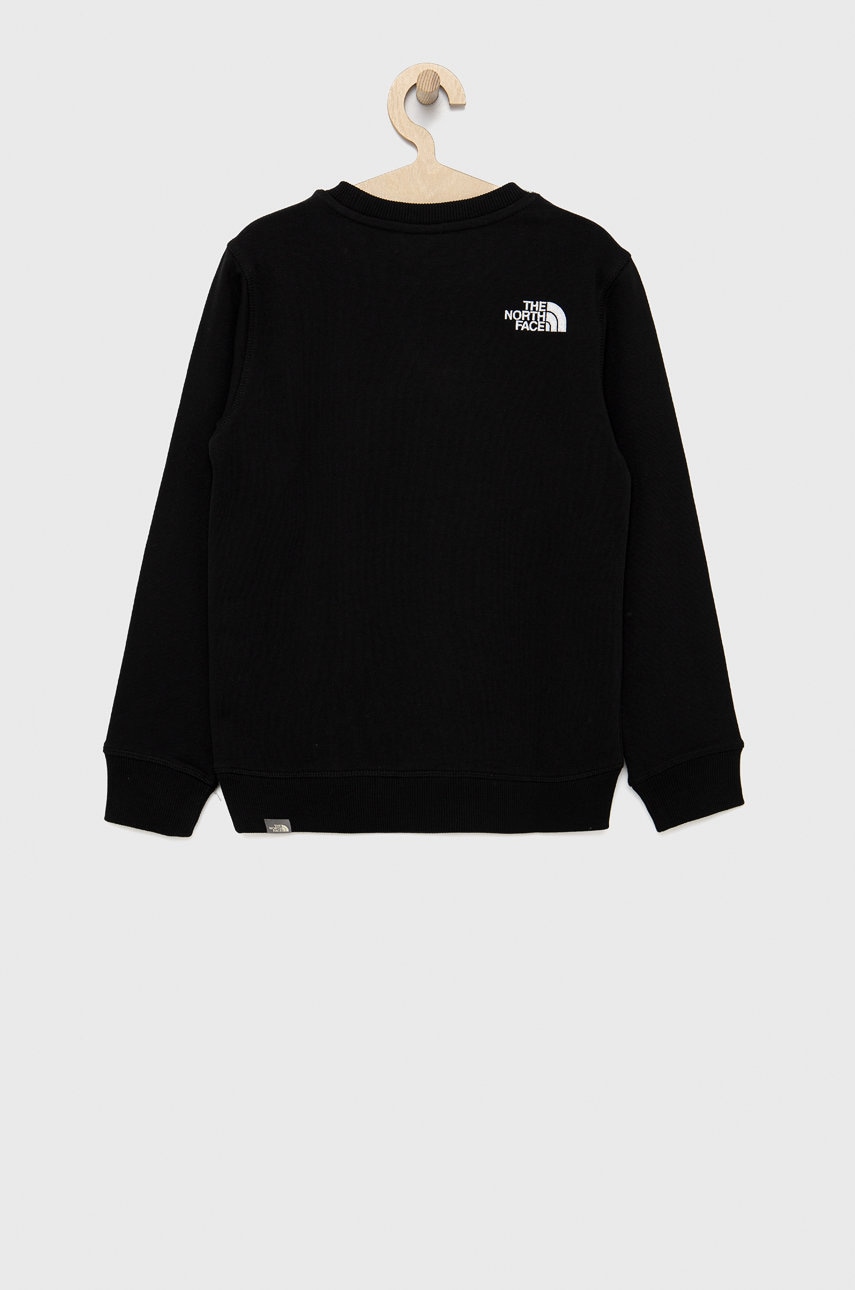 

Детская хлопковая кофта The North Face цвет чёрный с аппликацией