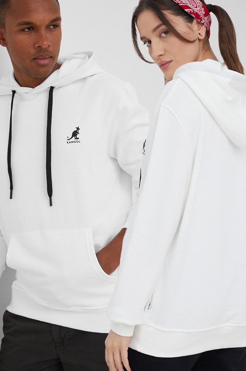 

Хлопковая кофта Kangol цвет белый однотонная