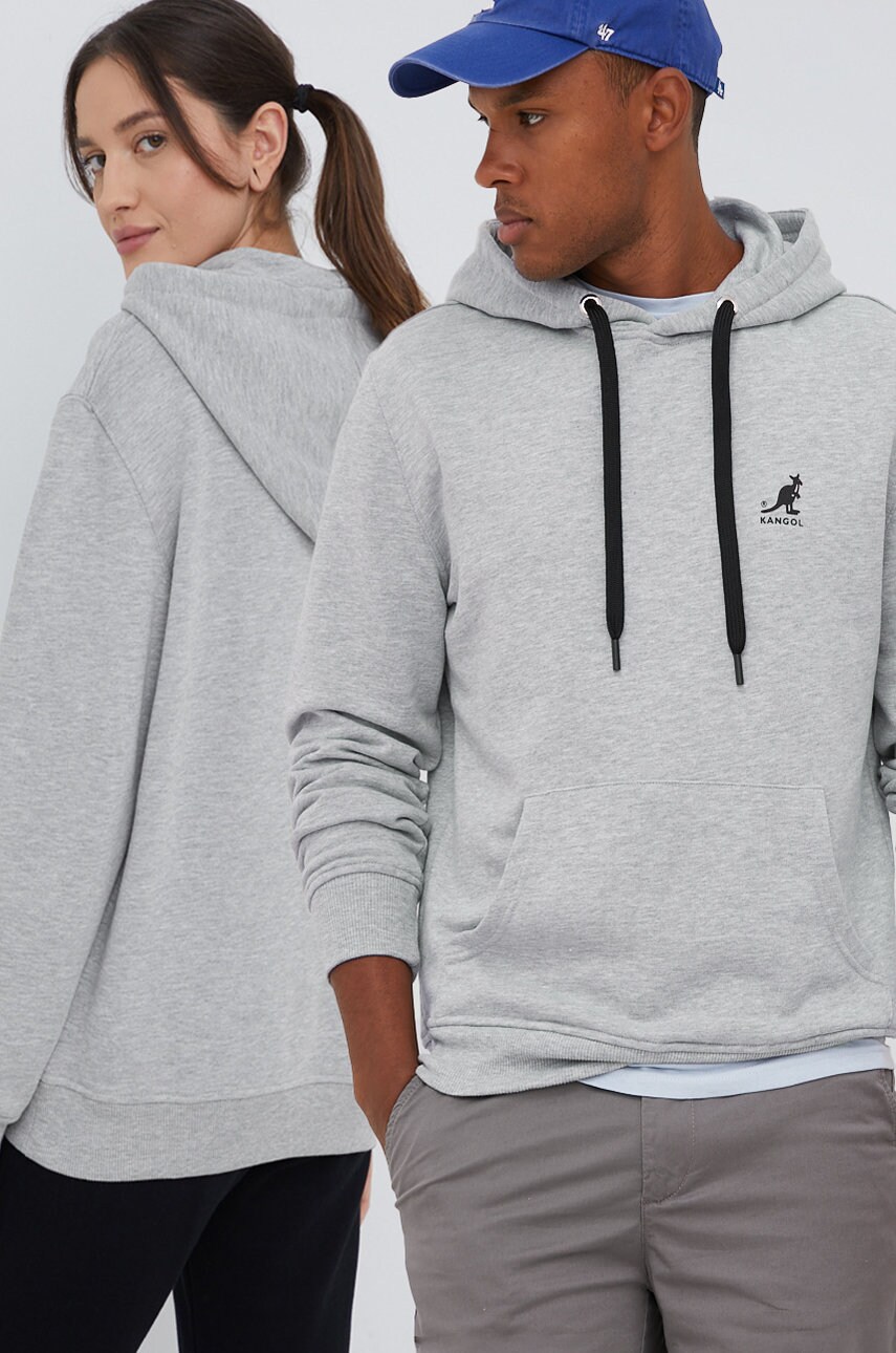 

Бавовняна кофта Kangol колір сірий однотонна KLEU002-117