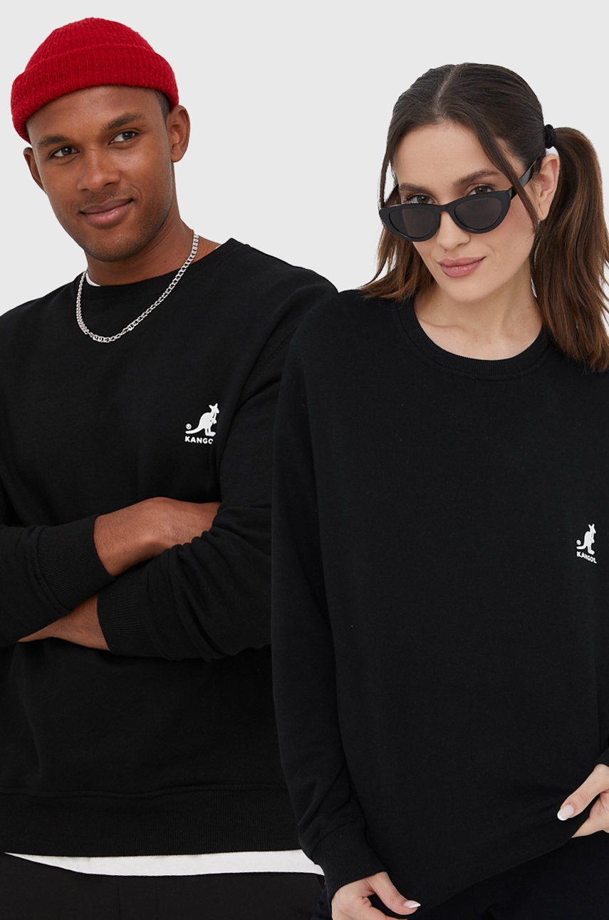 

Хлопковая кофта Kangol цвет чёрный однотонная KLEU004-01