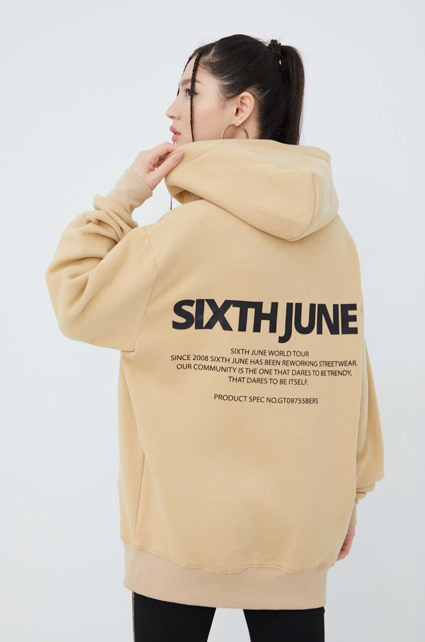 

Кофта Sixth June колір бежевий з принтом