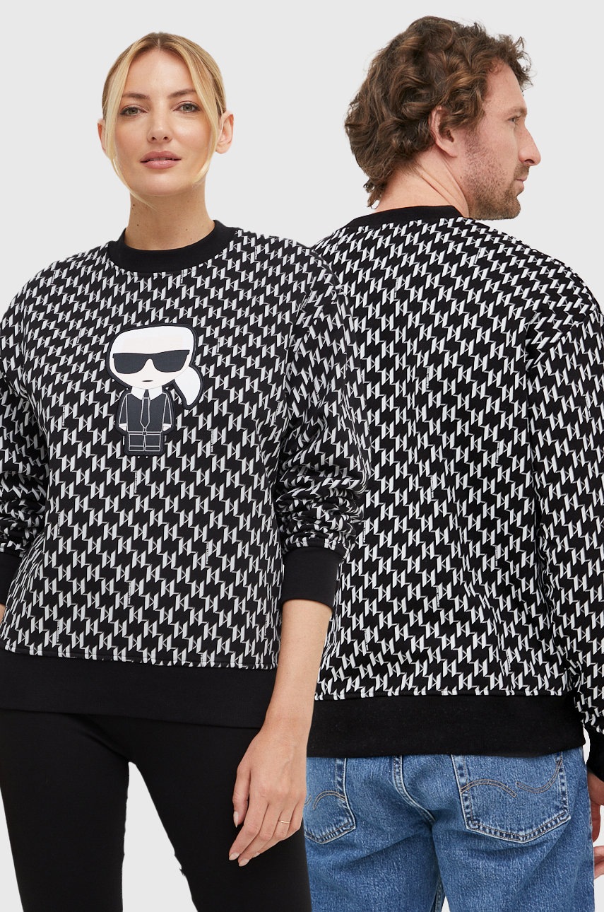 

Суичър Karl Lagerfeld в черно с апликация, Черен