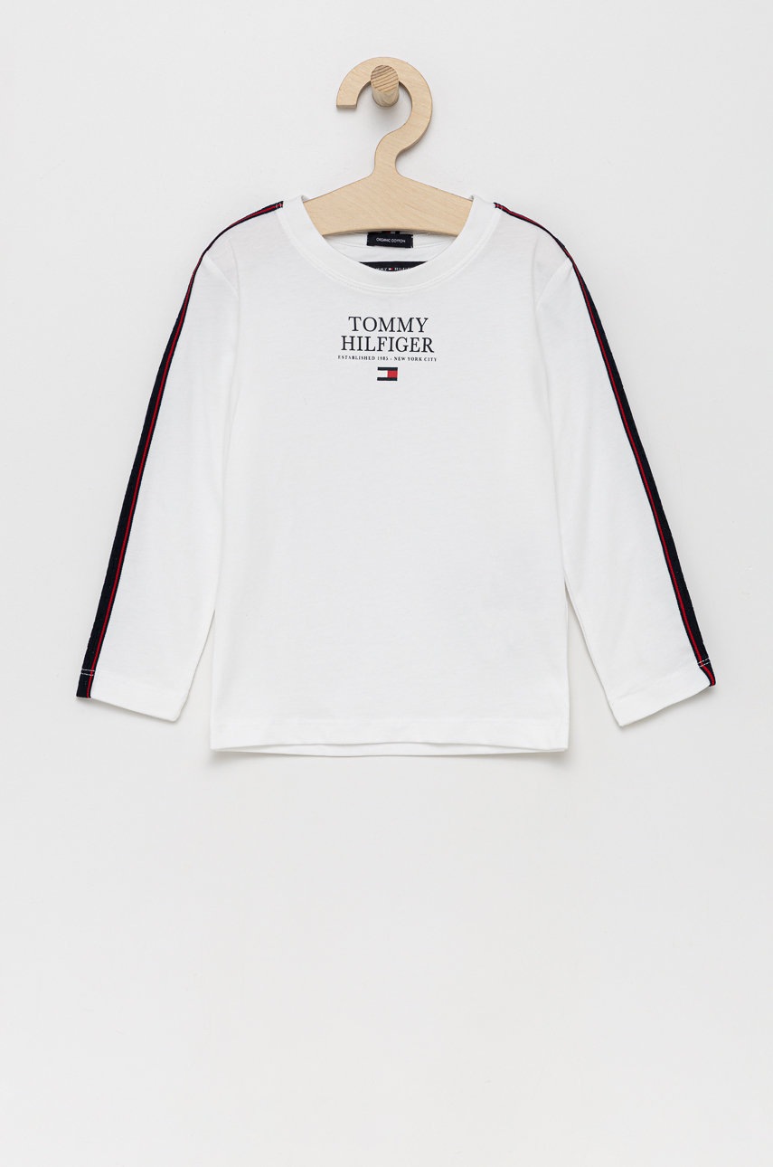 

Детска блуза с дълги ръкави Tommy Hilfiger в бяло с принт, Бял