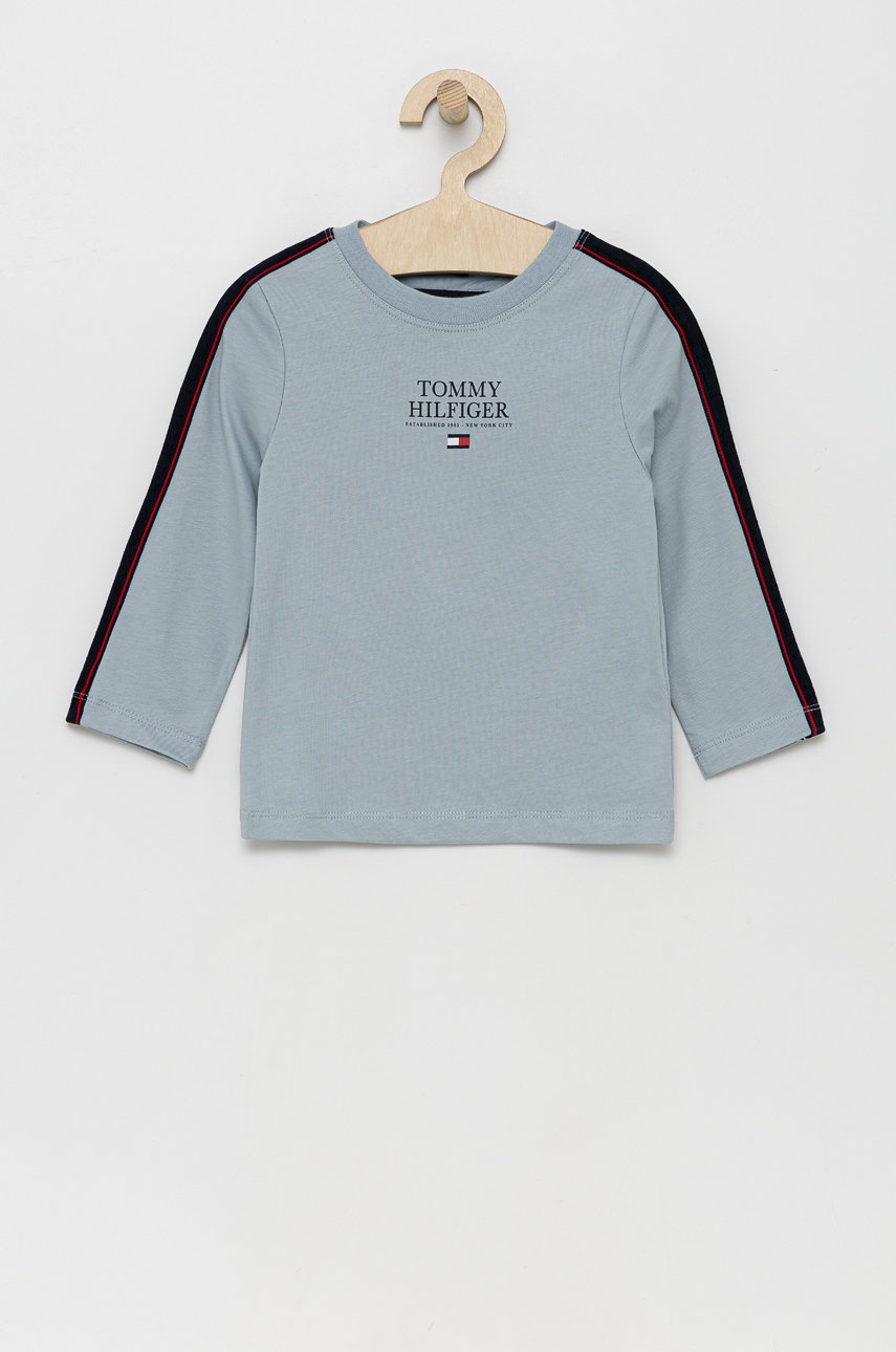 

Детска блуза с дълги ръкави Tommy Hilfiger с принт, Син