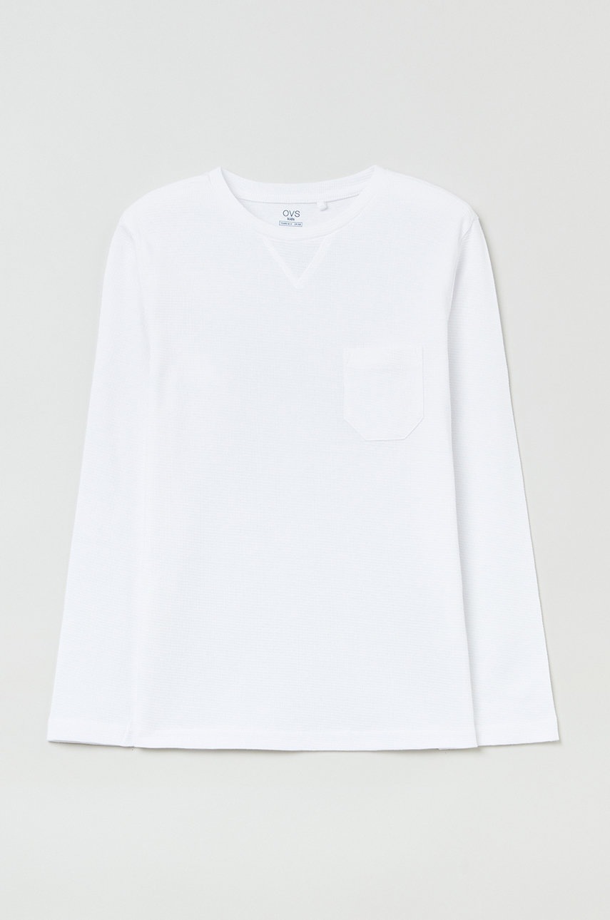 

Детска блуза с дълги ръкави OVS в бяло с изчистен дизайн, Бял