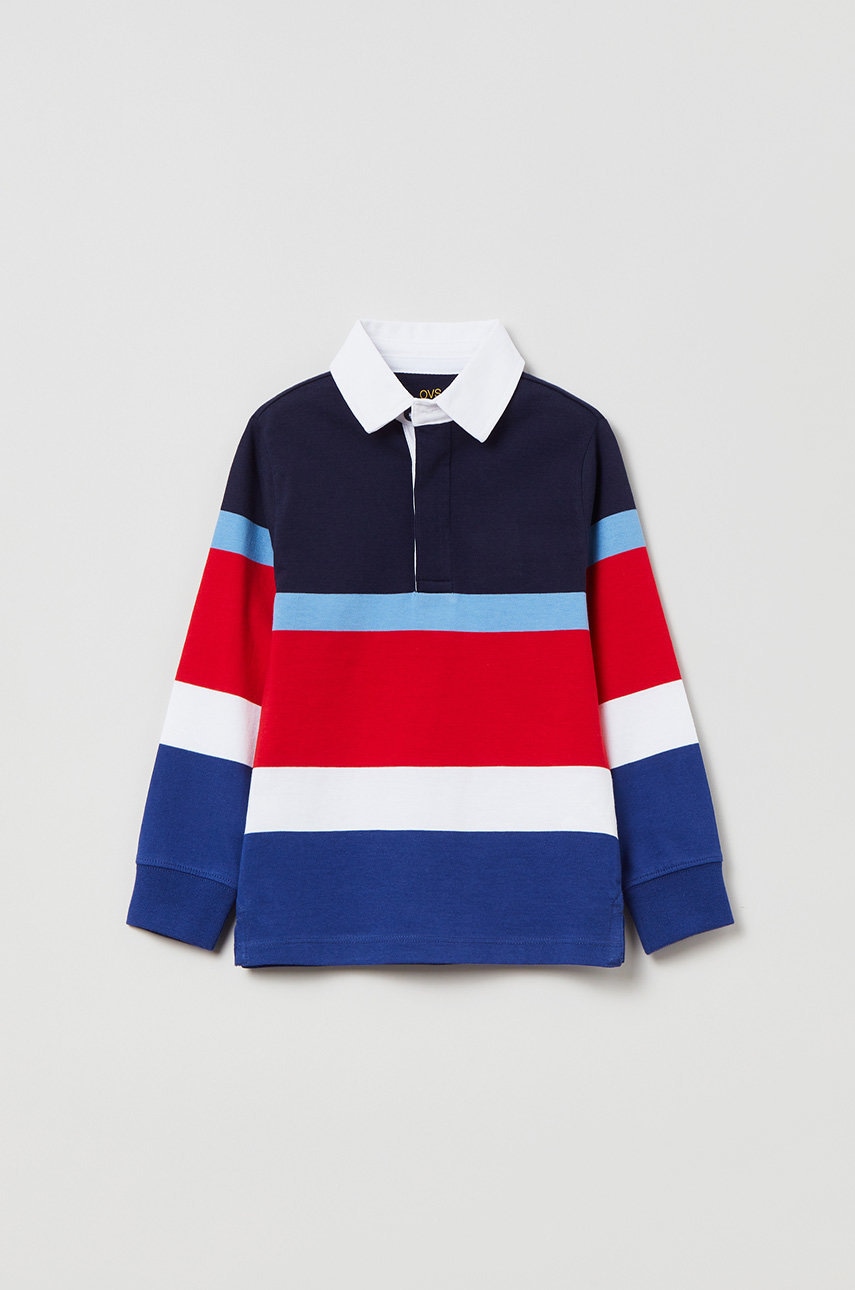 OVS tricou polo copii culoarea rosu, modelator