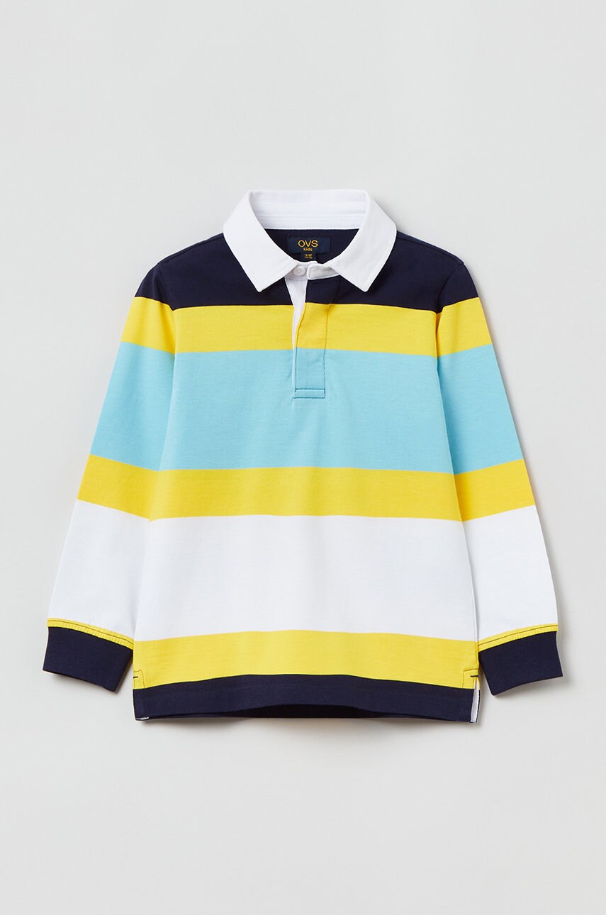 Ovs longsleeve din bumbac pentru copii culoarea galben, modelator