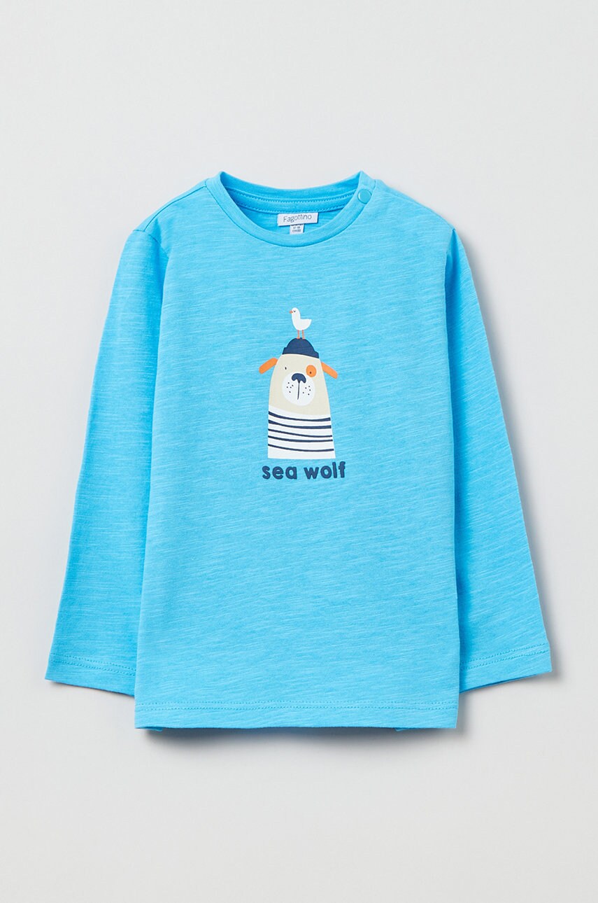 Ovs longsleeve din bumbac pentru copii cu imprimeu